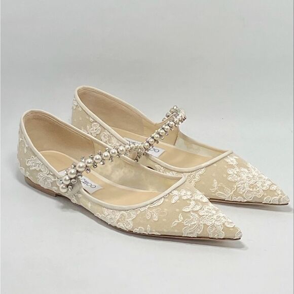 Jimmy Choo Baily Embellished Lace Flats size 39 - Picture 6 of 13